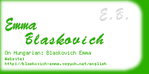 emma blaskovich business card